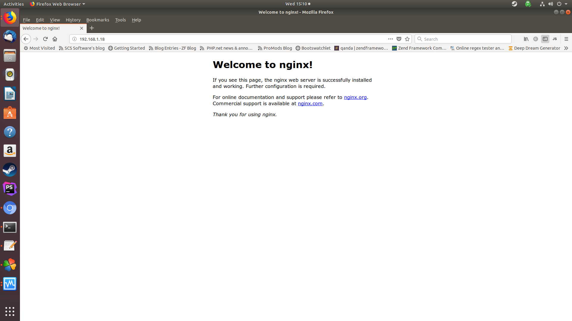 Nginx default page